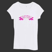 Freaks of Nature Pink and White - Bella Women's Sheer Jersey Longer-Length T-Shirt