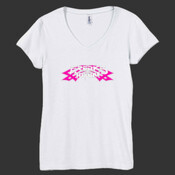 Freaks of Nature Pink and White - Bella Women's V-Neck T-Shirt